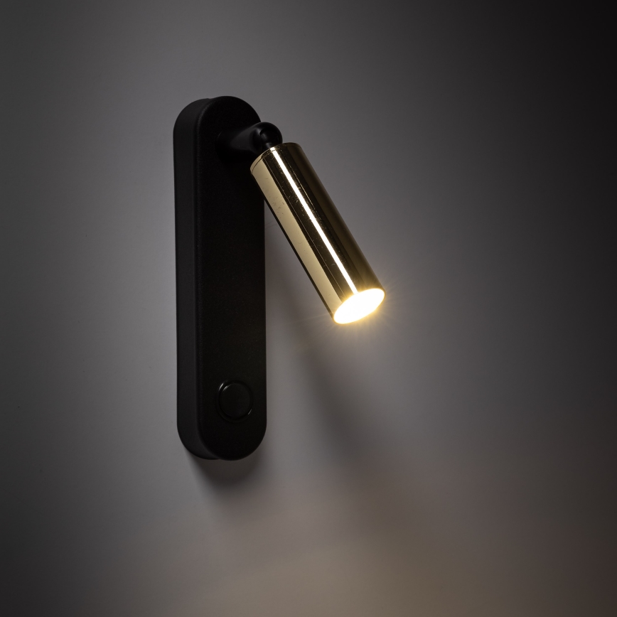 Wall spotlight ENZO 1xG9/8W/230V black/gold