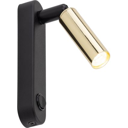 Wall spotlight ENZO 1xG9/8W/230V black/gold