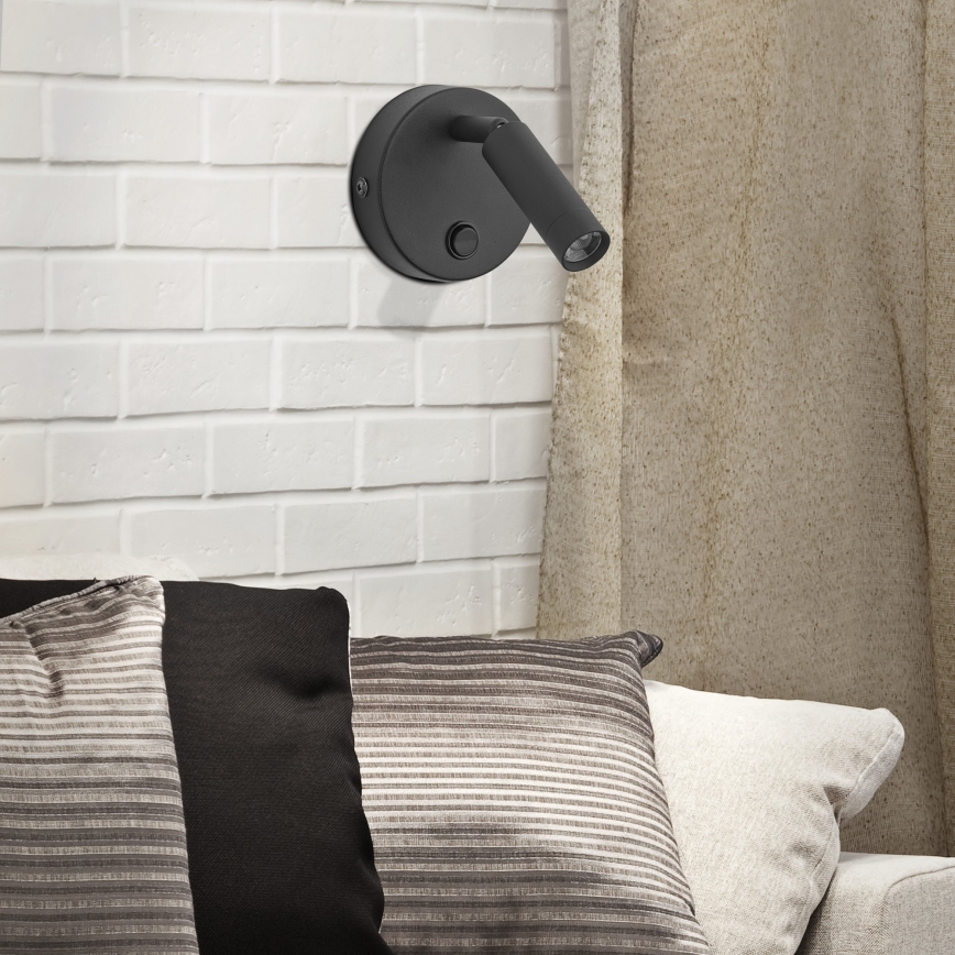 Wall spotlight ENZO 1xG9/8W/230V black