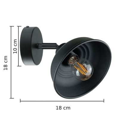 Wall spotlight FAUN 1xE27/60W/230V black