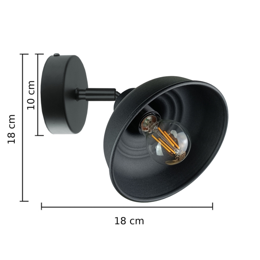 Wall spotlight FAUN 1xE27/60W/230V black