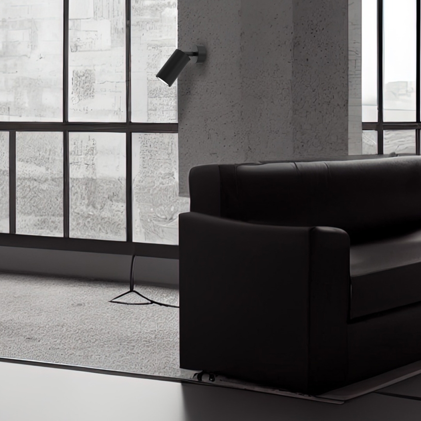 Wall spotlight HUDSON 1xGU10/8W/230V black
