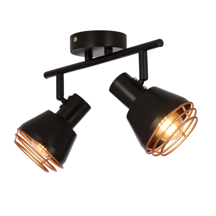 Wall spotlight NERIA 2xE14/40W/230V black/copper