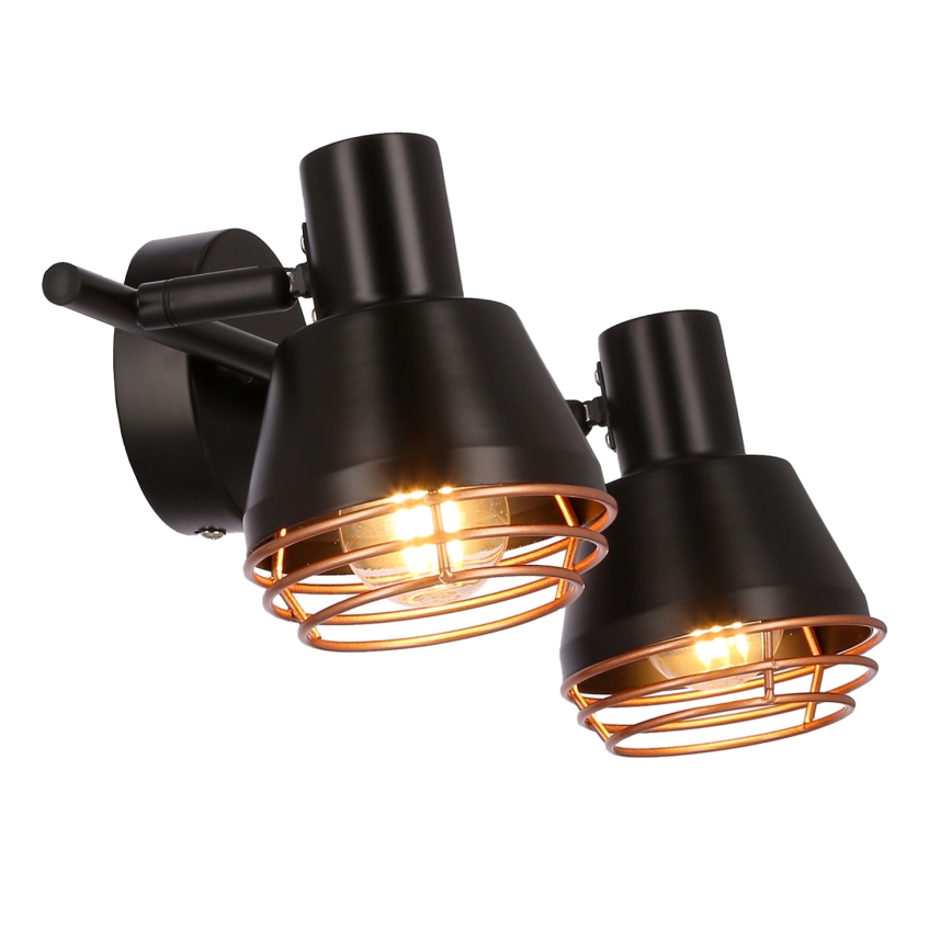 Wall spotlight NERIA 2xE14/40W/230V black/copper