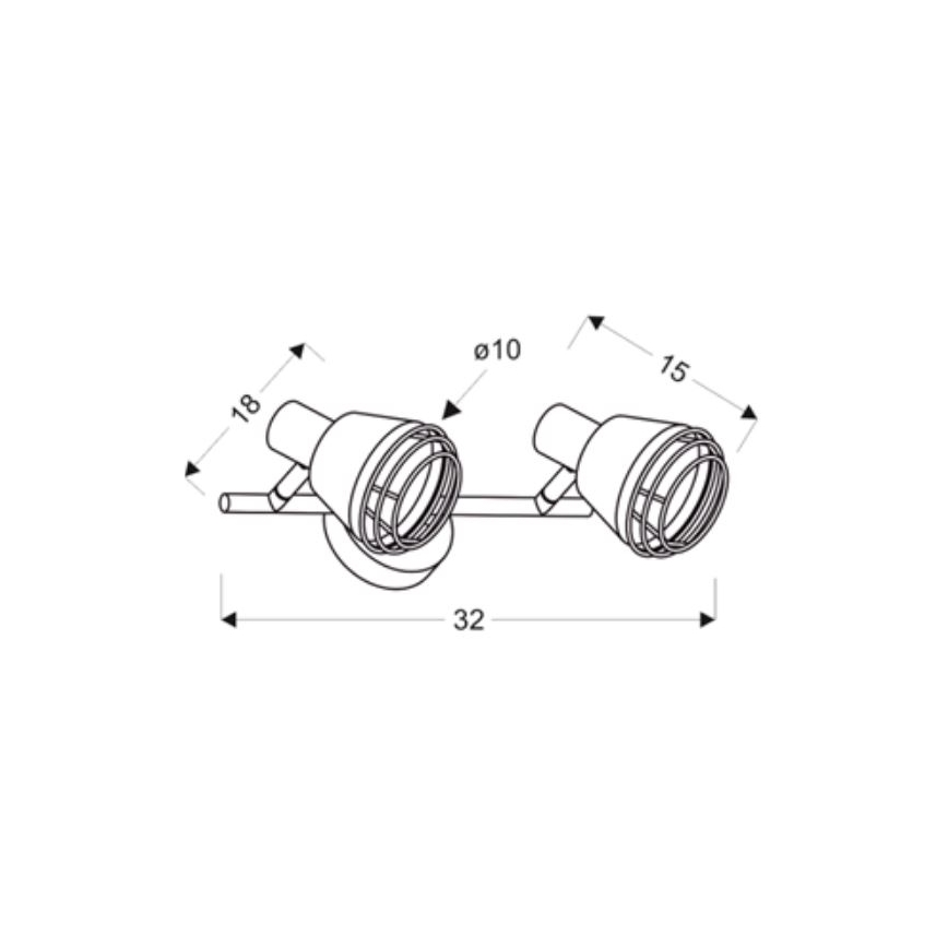Wall spotlight NERIA 2xE14/40W/230V black/copper