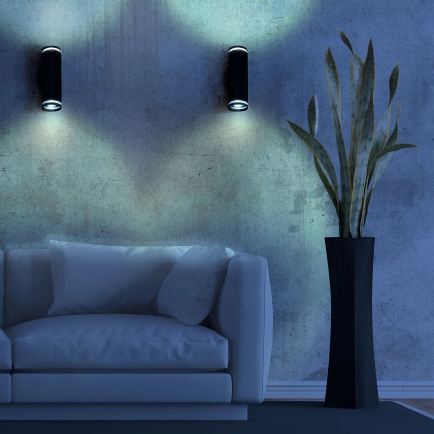 Wall spotlight PARIS 2xGU10/10W/230V IP20 black