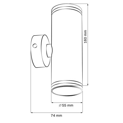 Wall spotlight PARIS 2xGU10/10W/230V white