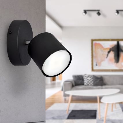 Wall spotlight PUNTA 1xGX53/10W/230V black