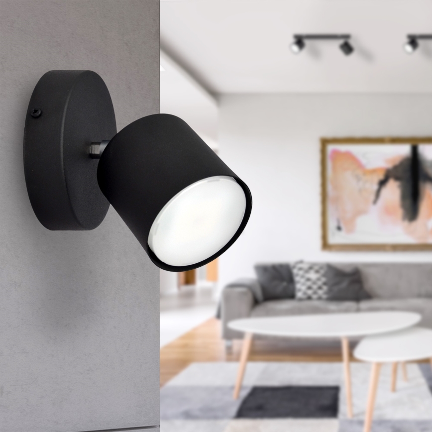 Wall spotlight PUNTA 1xGX53/10W/230V black