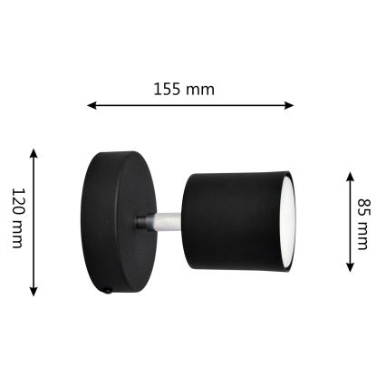 Wall spotlight PUNTA 1xGX53/10W/230V black