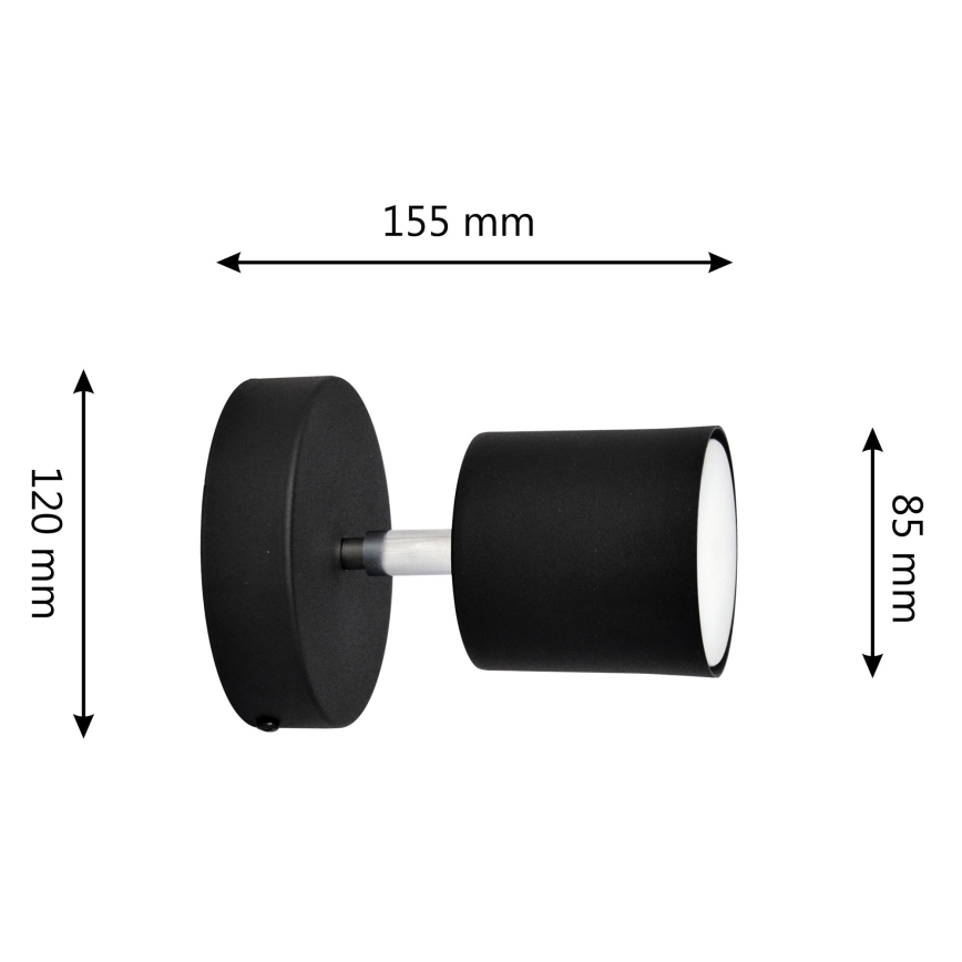 Wall spotlight PUNTA 1xGX53/10W/230V black