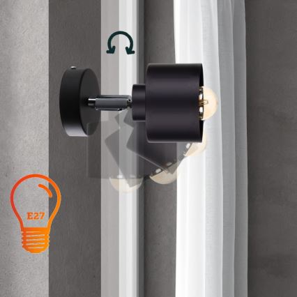 Wall spotlight SIMPLY BLACK 1xE27/60W/230V