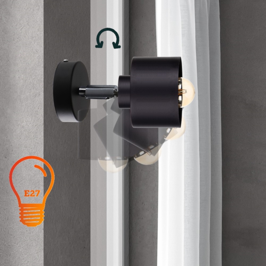 Wall spotlight SIMPLY BLACK 1xE27/60W/230V