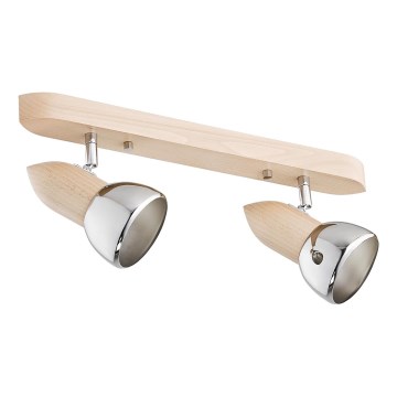 Wall spotlight SPARK 2xE27/15W/230V beech