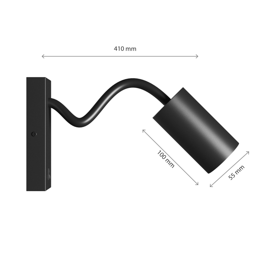 Wall spotlight SQUALLA VARIOSA 1xGU10/10W/230V black