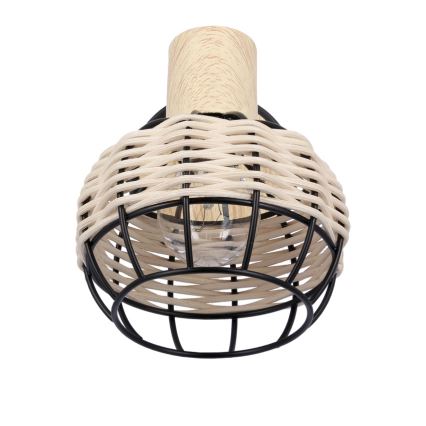 Wall spotlight TAJGA 1xE14/40W/230V rattan/black