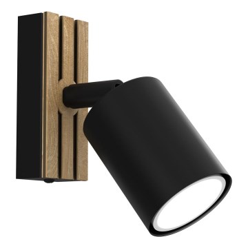 Wall spotlight TERRA 1xGU10/8W/230V black/oak