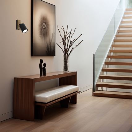 Wall spotlight TERRA 1xGU10/8W/230V black/oak