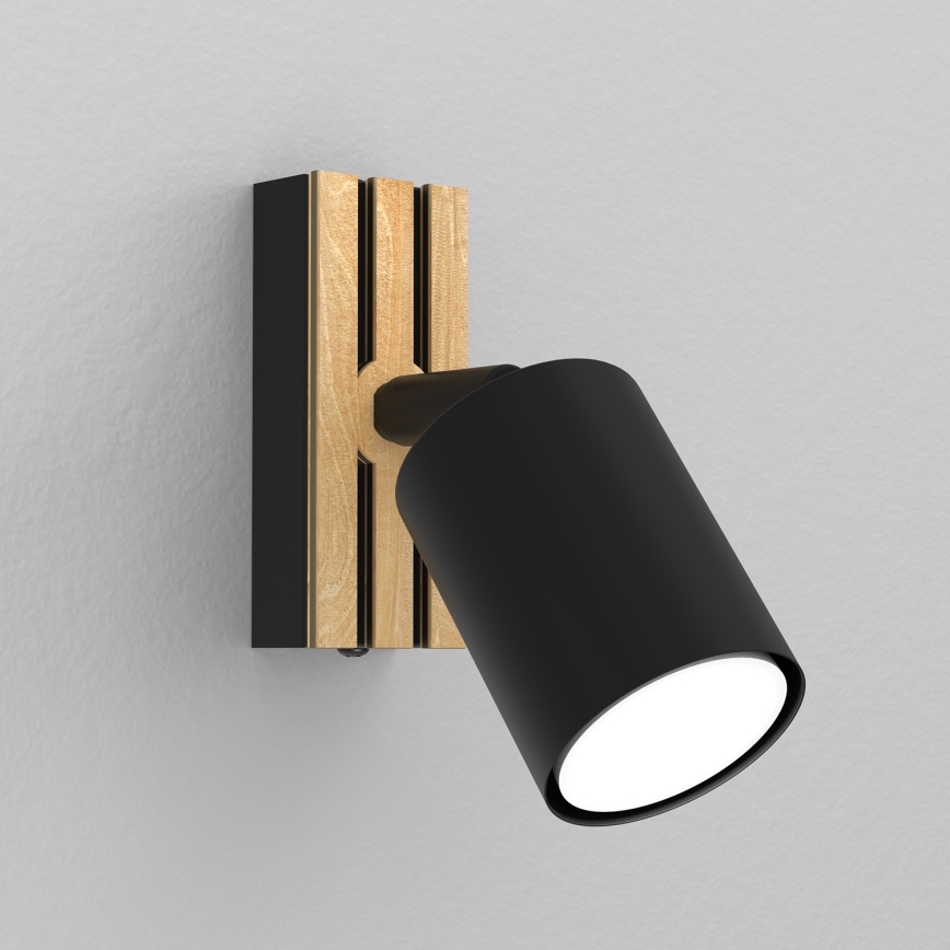 Wall spotlight TERRA 1xGU10/8W/230V black/oak