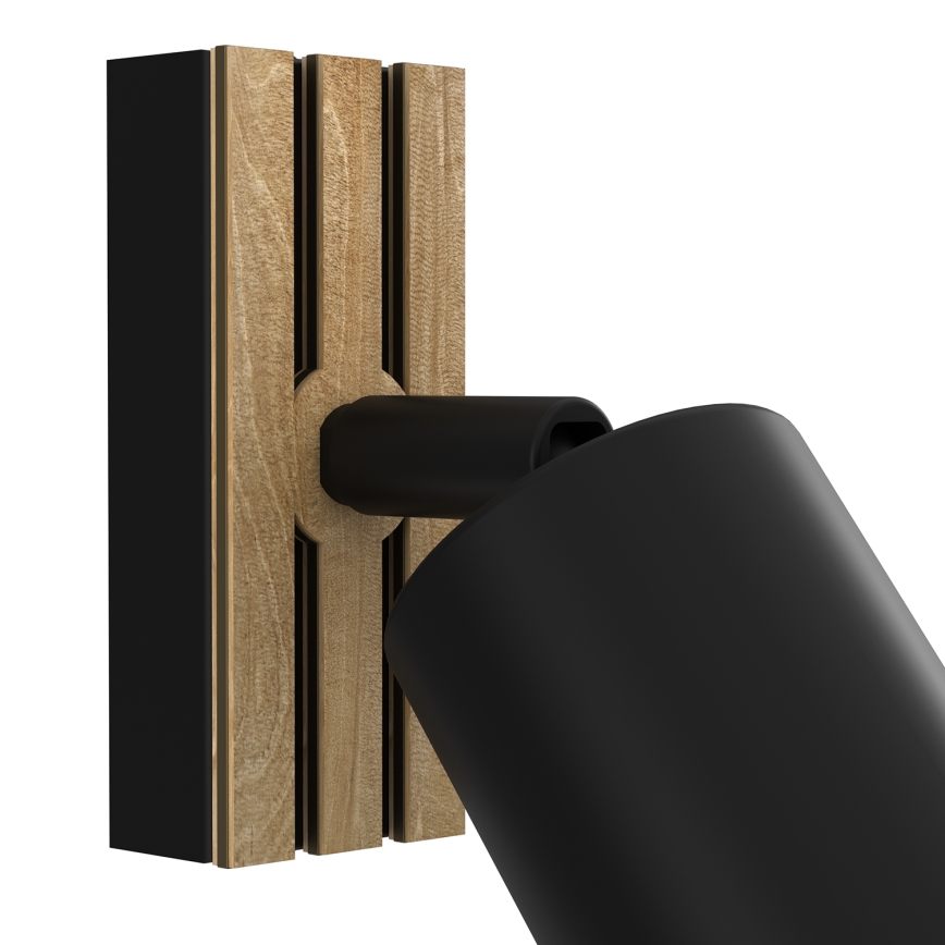 Wall spotlight TERRA 1xGU10/8W/230V black/oak