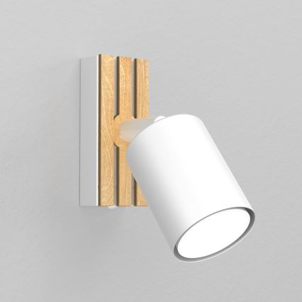 Wall spotlight TERRA 1xGU10/8W/230V white/oak