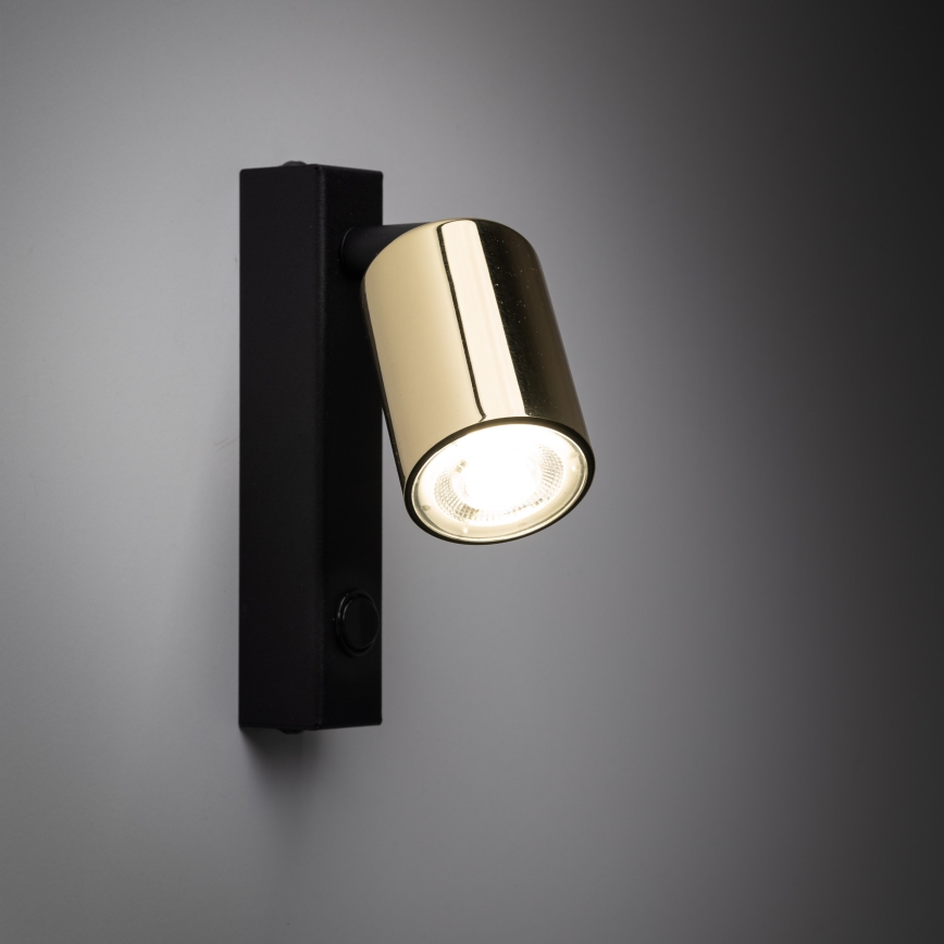 Wall spotlight TOP 1xGU10/10W/230V black/gold