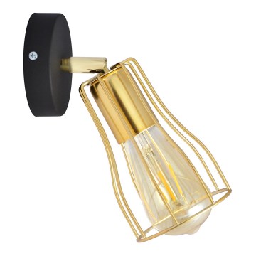 Wall spotlight TUBE 1xE27/15W/230V gold/black