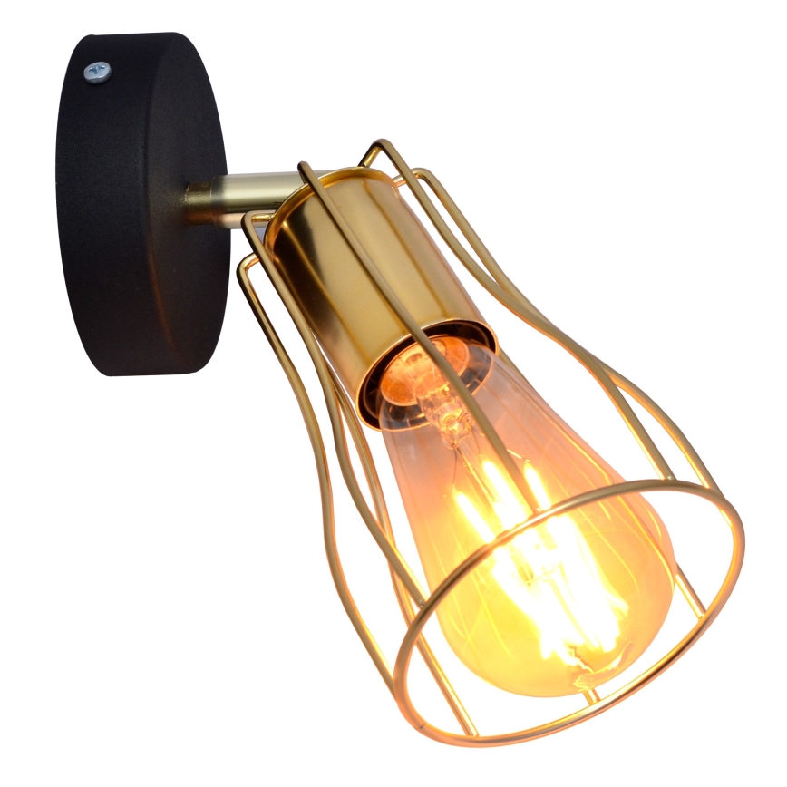 Wall spotlight TUBE 1xE27/15W/230V gold/black