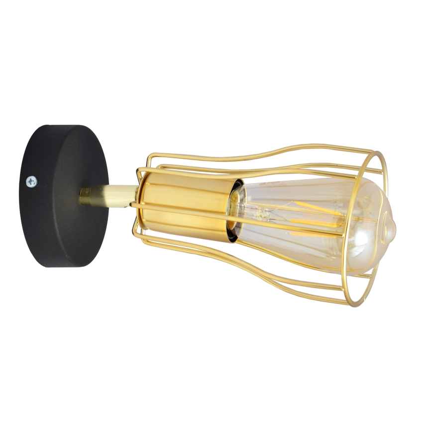 Wall spotlight TUBE 1xE27/15W/230V gold/black