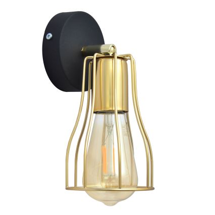 Wall spotlight TUBE 1xE27/15W/230V gold/black