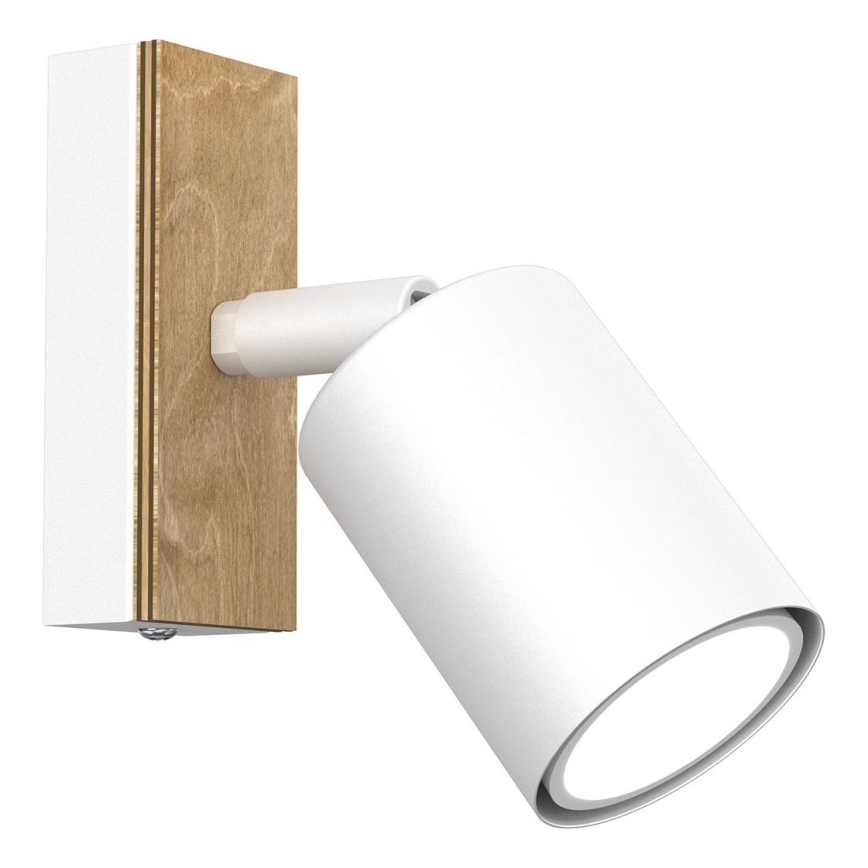 Wall spotlight TULON 1xGU10/8W/230V white/oak
