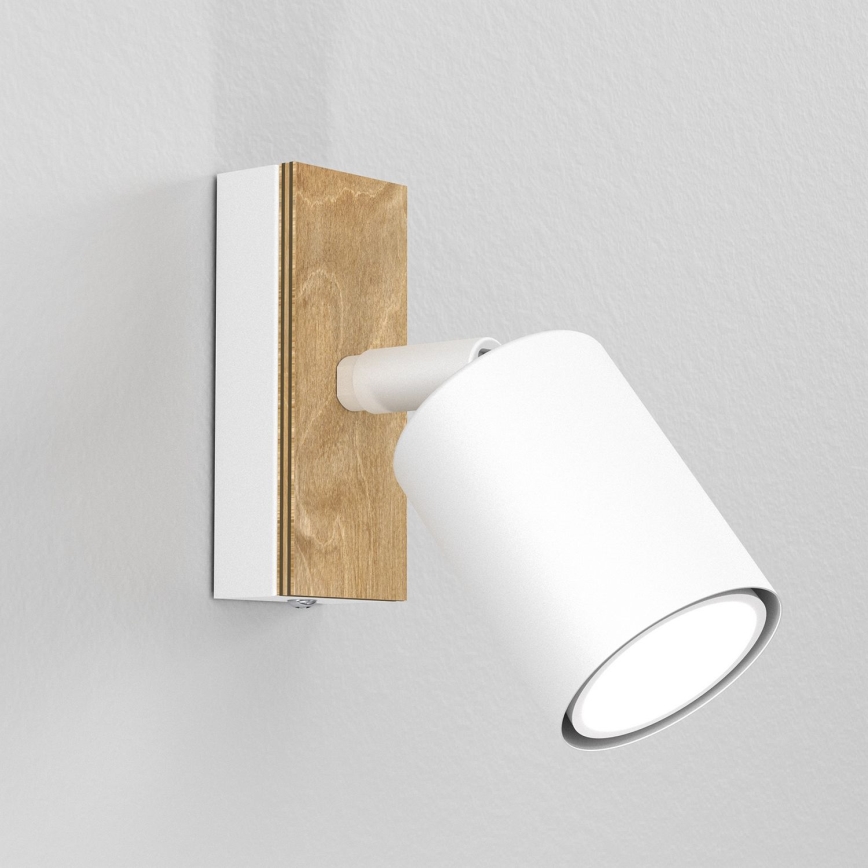 Wall spotlight TULON 1xGU10/8W/230V white/oak