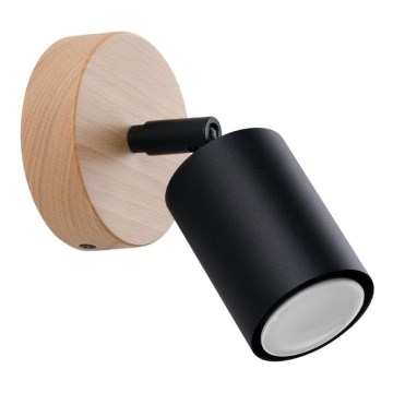 Wall spotlight VERDO 1xGU10/10W/230V black/beech