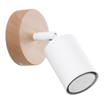Wall spotlight VERDO 1xGU10/10W/230V white/beech