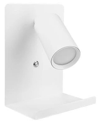 Wall spotlight with shelf and USB charger 1xGU10/35W/230V white