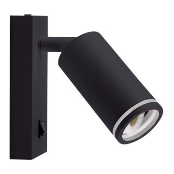 Wall spotlight with switch 1xGU10/35W/230V black