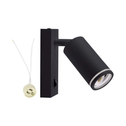 Wall spotlight with switch 1xGU10/35W/230V black