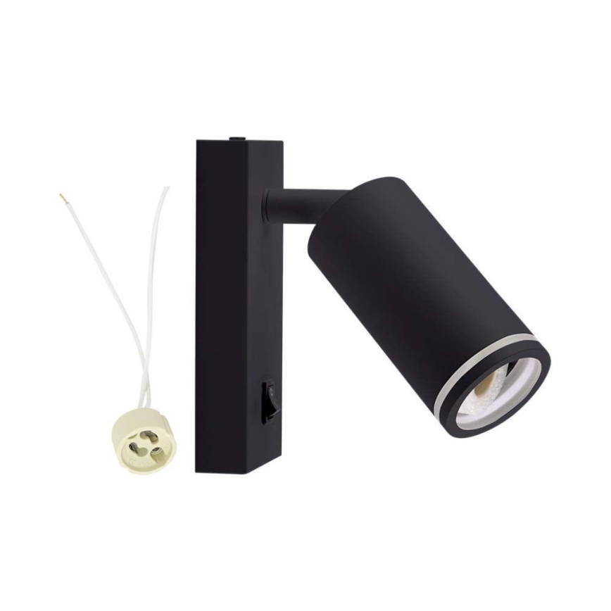 Wall spotlight with switch 1xGU10/35W/230V black