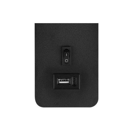 Wall spotlight with USB charger 1xG9/35W/230V black/gold