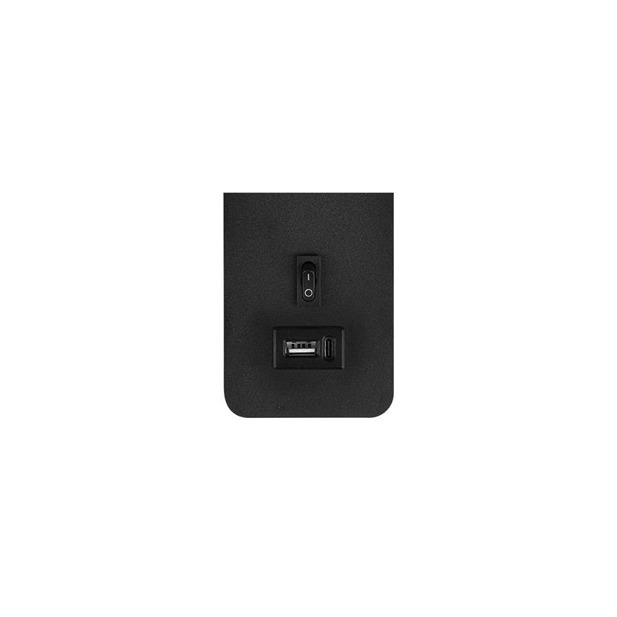 Wall spotlight with USB charger 1xG9/35W/230V black/gold