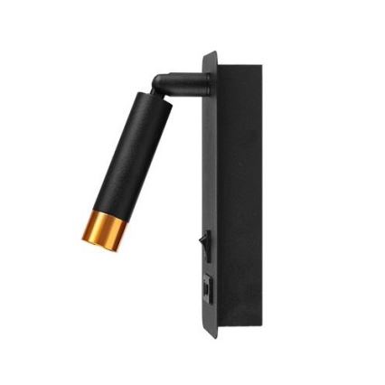 Wall spotlight with USB charger 1xG9/35W/230V black/gold