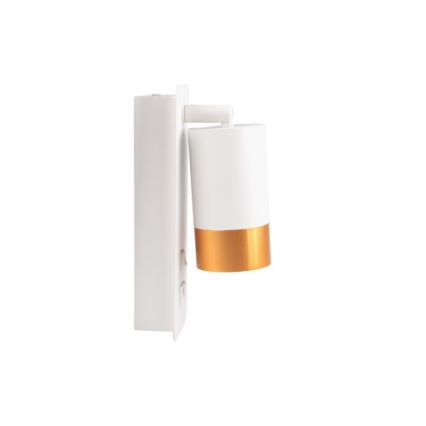 Wall spotlight with USB charger 1xGU10/35W/230V white/gold