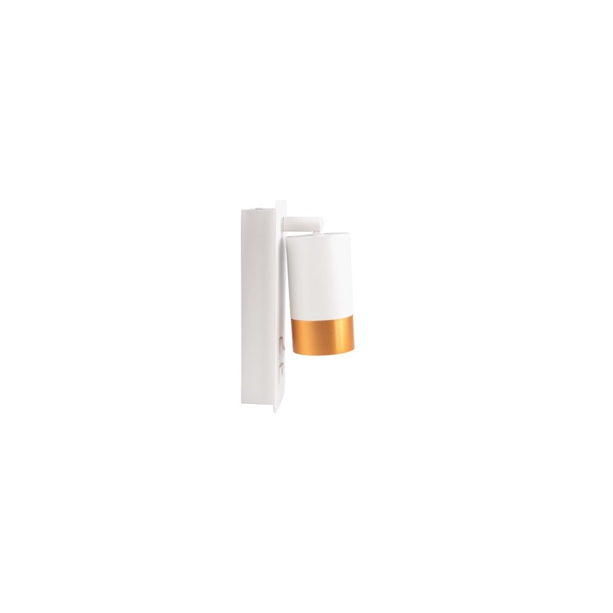 Wall spotlight with USB charger 1xGU10/35W/230V white/gold