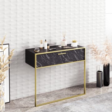 Wall table POLKA 76,8x90 cm gold/black