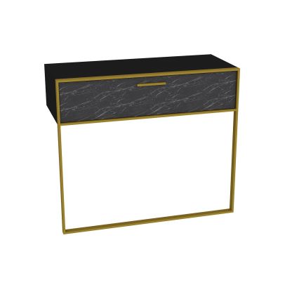 Wall table POLKA 76,8x90 cm gold/black