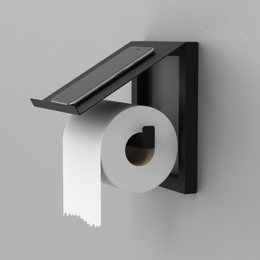 Wall toilet paper holder 17x15 cm black