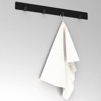 Wall towel hanger 40 cm black