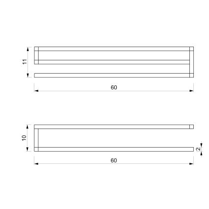 Wall towel holder 10x60 cm white