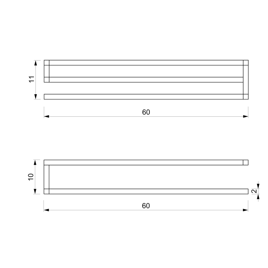 Wall towel holder 10x60 cm white