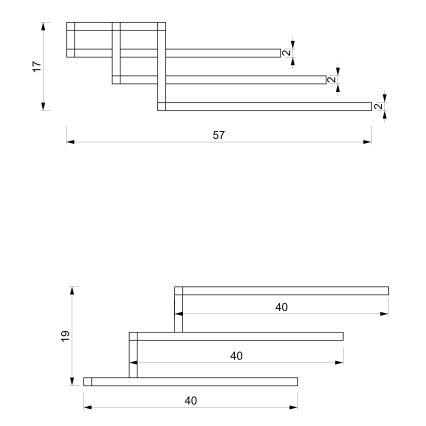 Wall towel holder 19x58 cm black